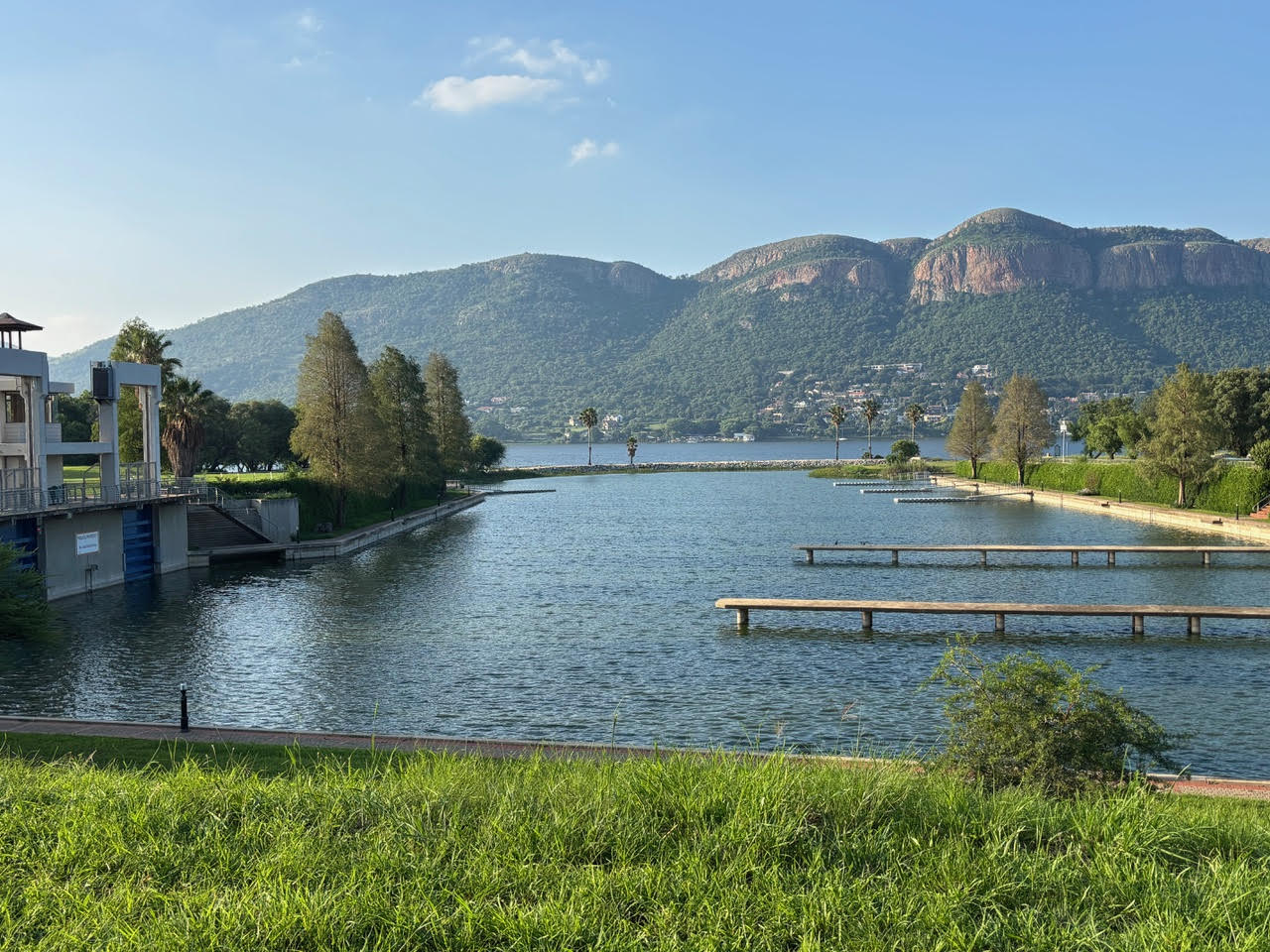 Docks Canal With Mountain